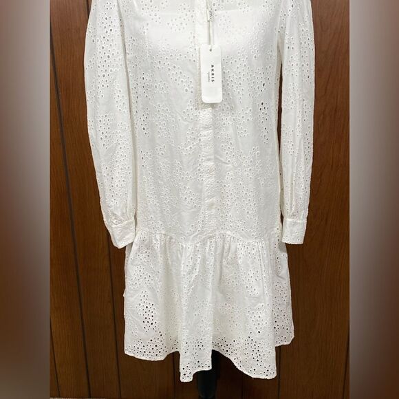 AKRIS PUNTO Eyelet Lace Flounce-Hem Dress size 4 - Picture 7 of 14